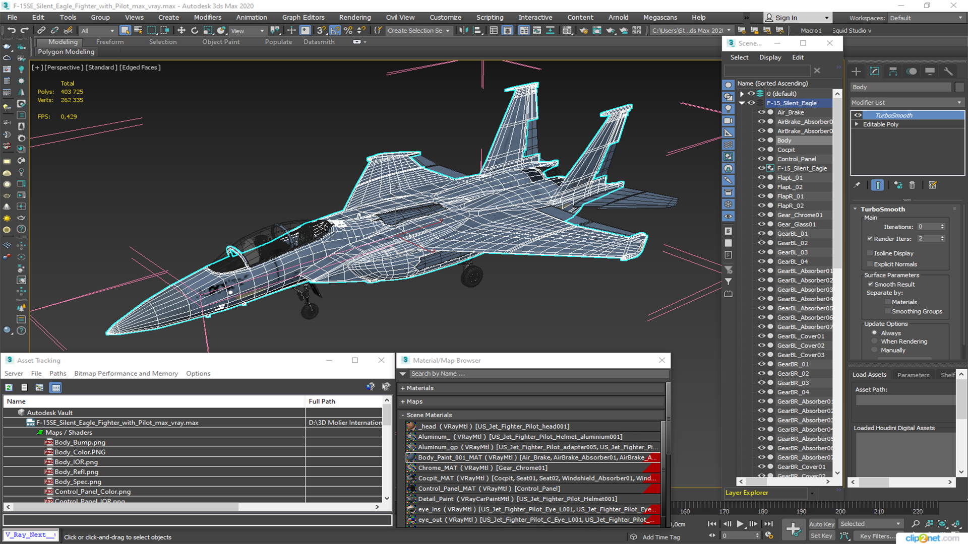 3D F-15SE Silent Eagle Fighter with Pilot model