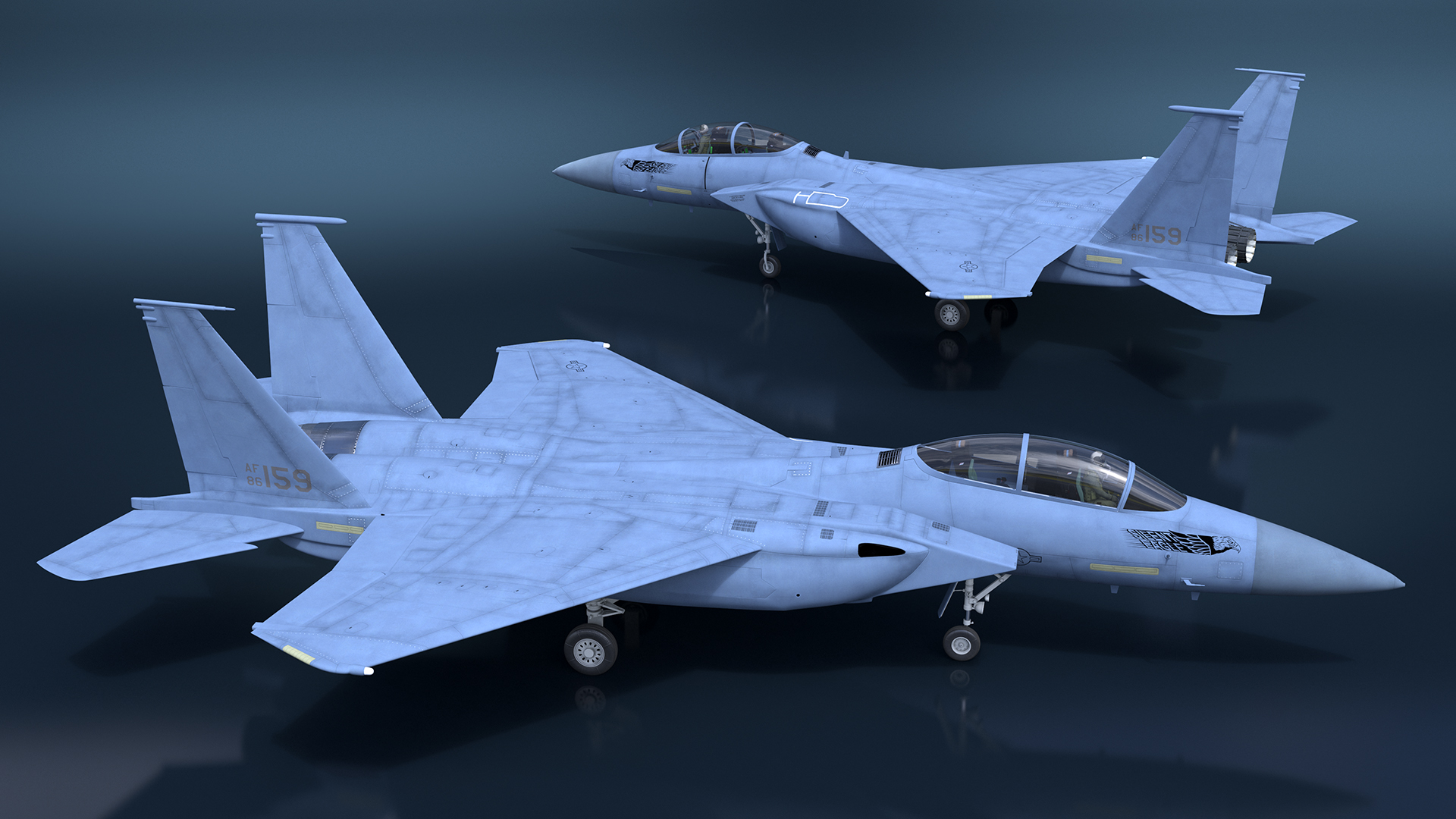 3D F-15SE Silent Eagle Fighter with Pilot model