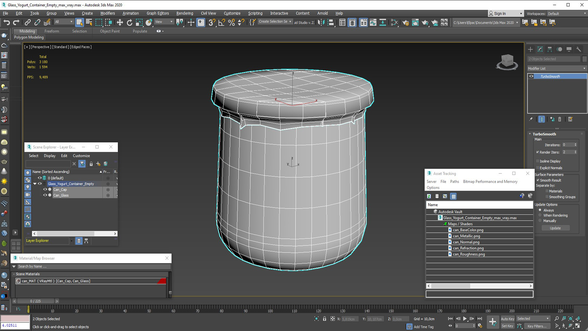 3D Glass Yogurt Container Empty model