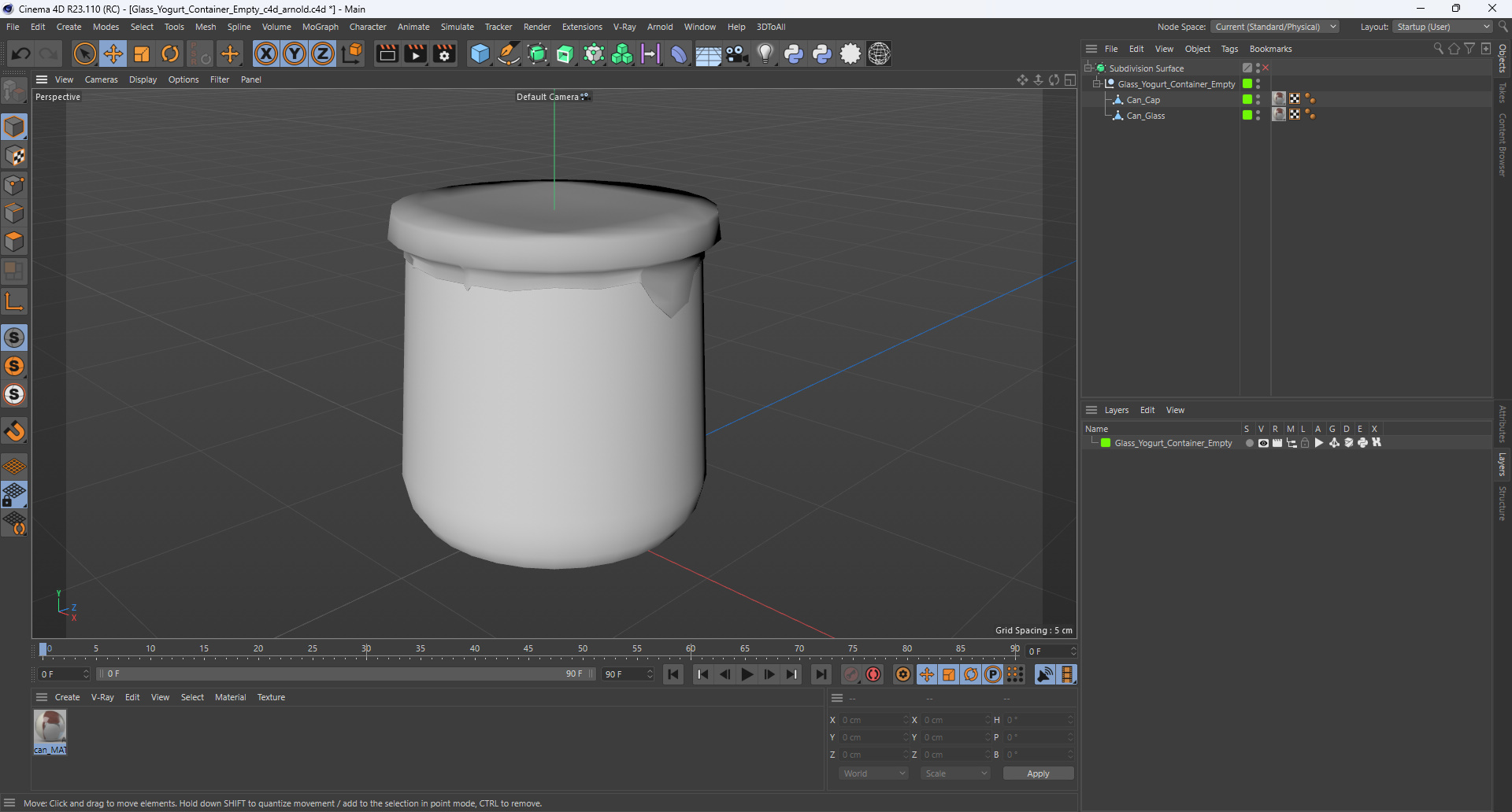 3D Glass Yogurt Container Empty model