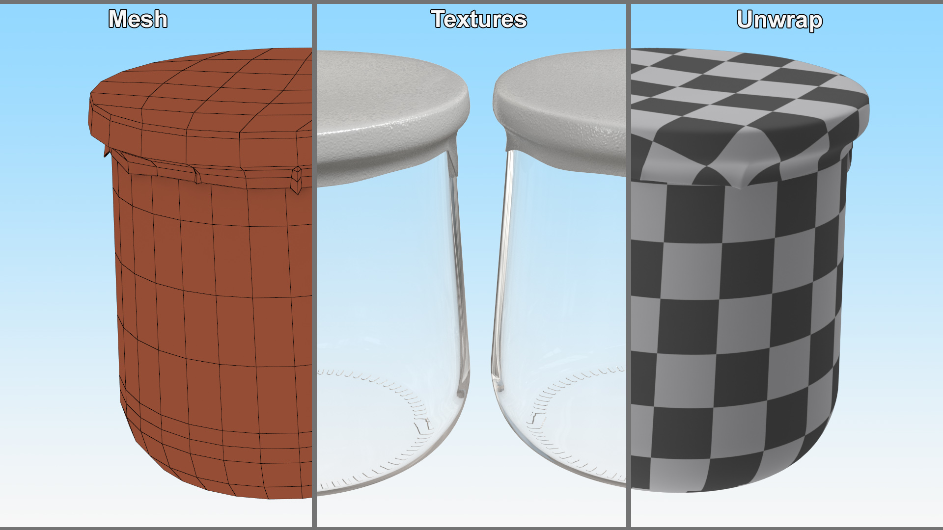 3D Glass Yogurt Container Empty model