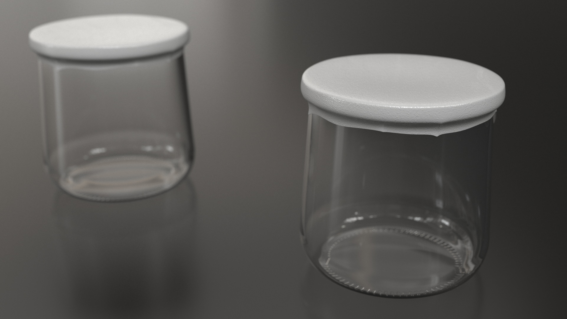 3D Glass Yogurt Container Empty model