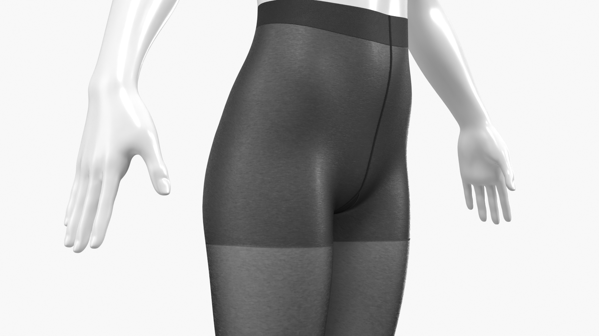 Womens Sheer Tights with Pumps on Mannequin Black - view 7