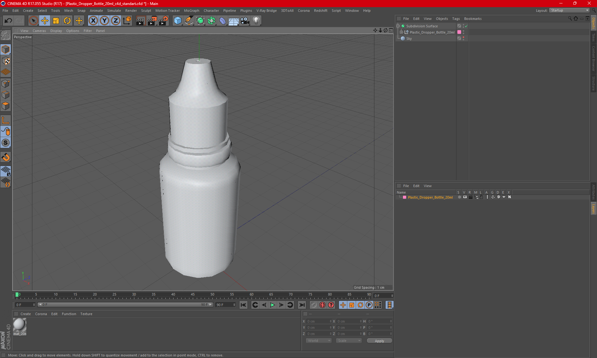 Plastic Dropper Bottle 20ml 3D