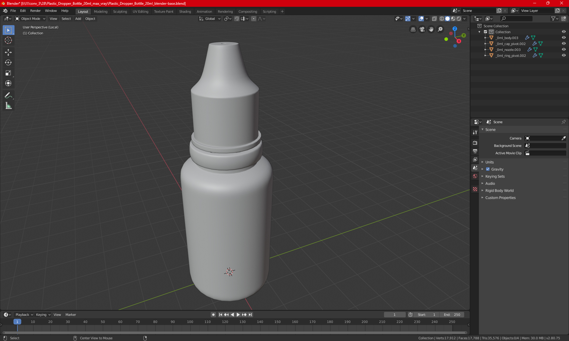 Plastic Dropper Bottle 20ml 3D