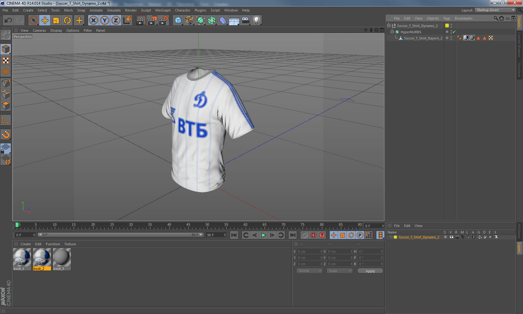 3D Soccer T Shirt Dynamo 2 model