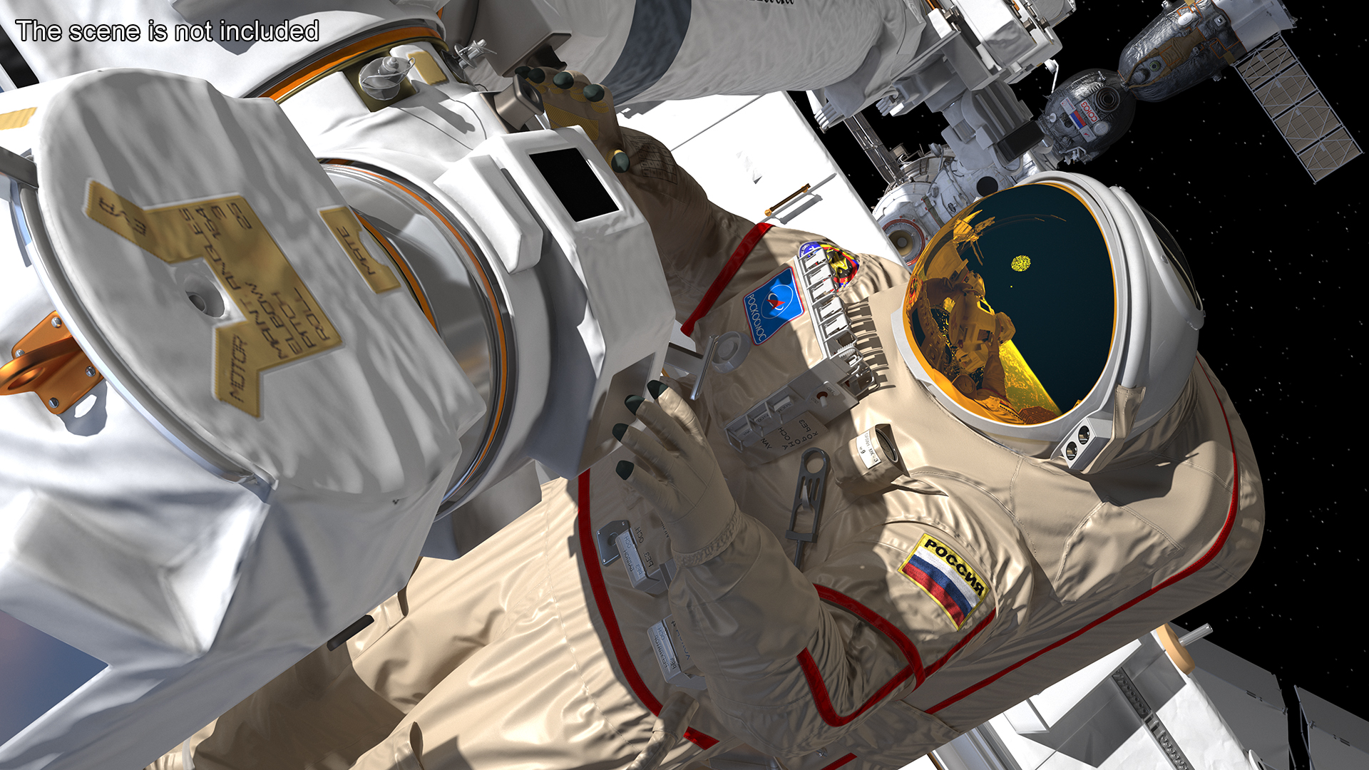 Russian Astronaut Spacesuit Orlan MK Rigged for Maya 3D