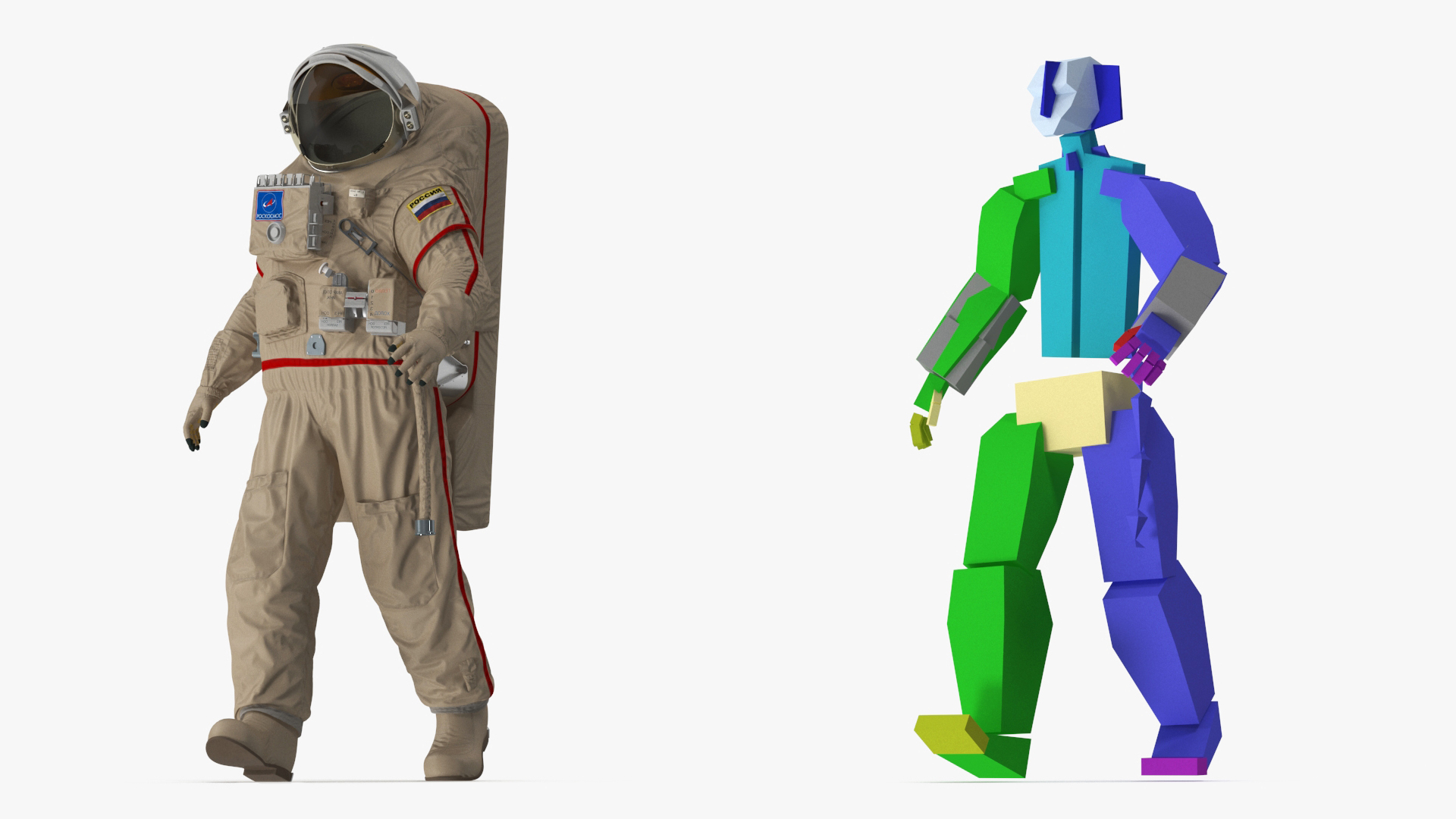 Russian Astronaut Spacesuit Orlan MK Rigged for Maya 3D