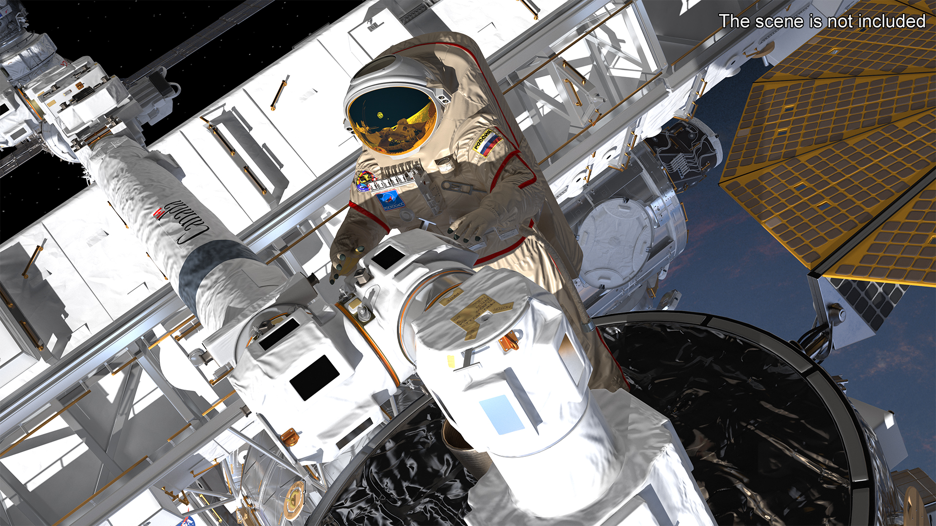Russian Astronaut Spacesuit Orlan MK Rigged for Maya 3D