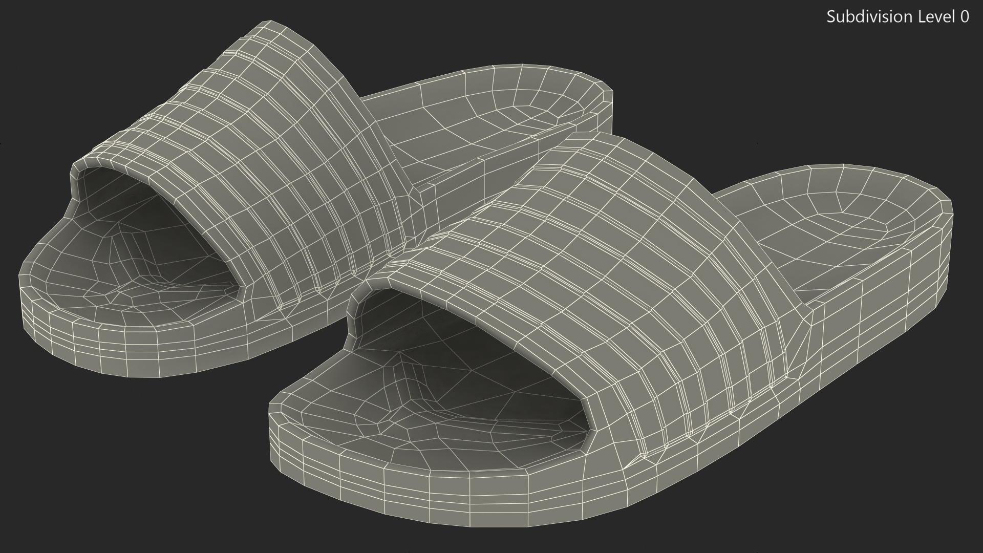 3D Dark Blue Rubber Flip-Flops Slippers