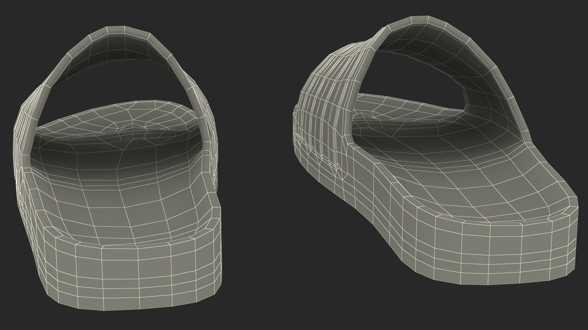 3D Dark Blue Rubber Flip-Flops Slippers