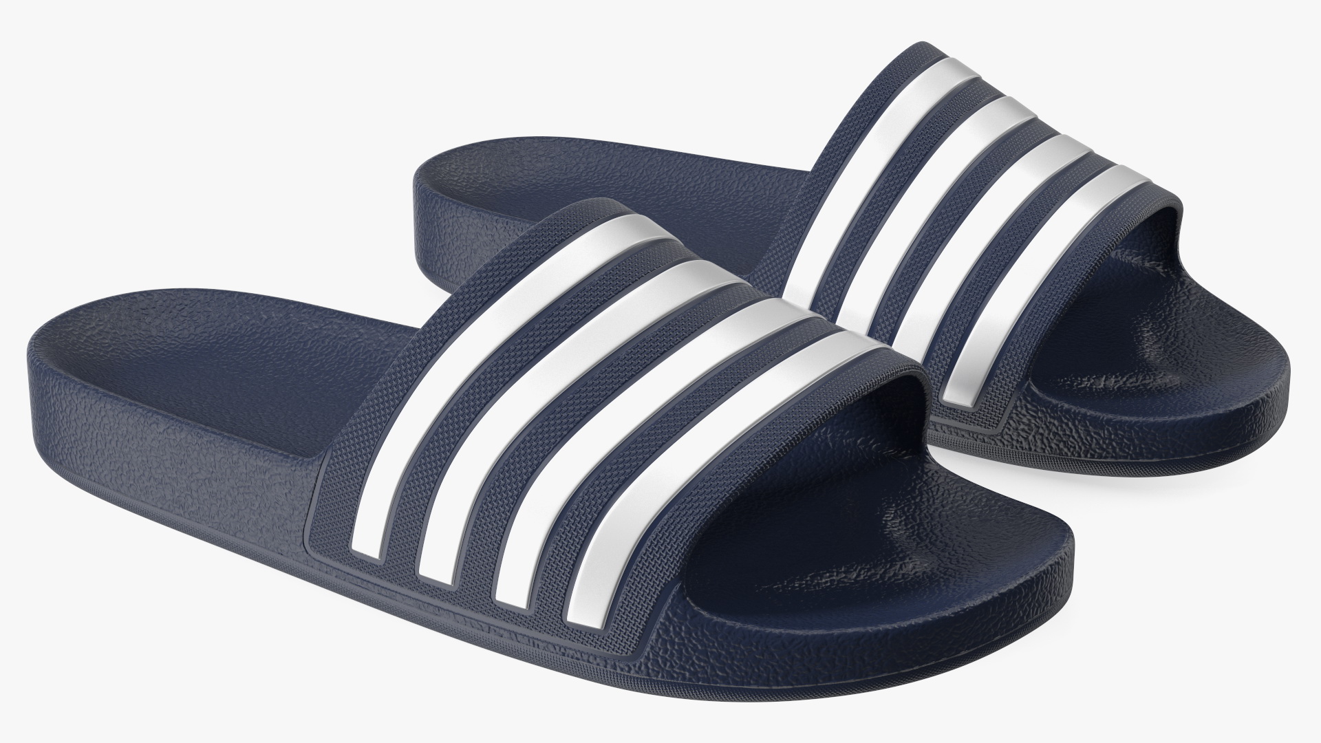 3D Dark Blue Rubber Flip-Flops Slippers