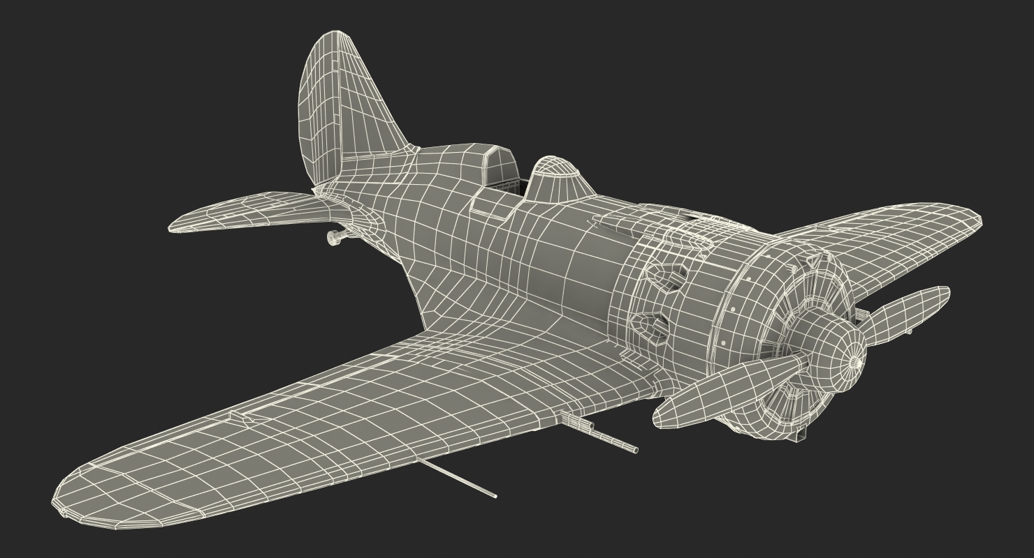 3D Soviet WWII Fighter Aircraft Polikarpov I 16 Rigged