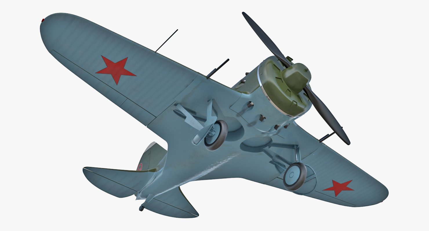 3D Soviet WWII Fighter Aircraft Polikarpov I 16 Rigged