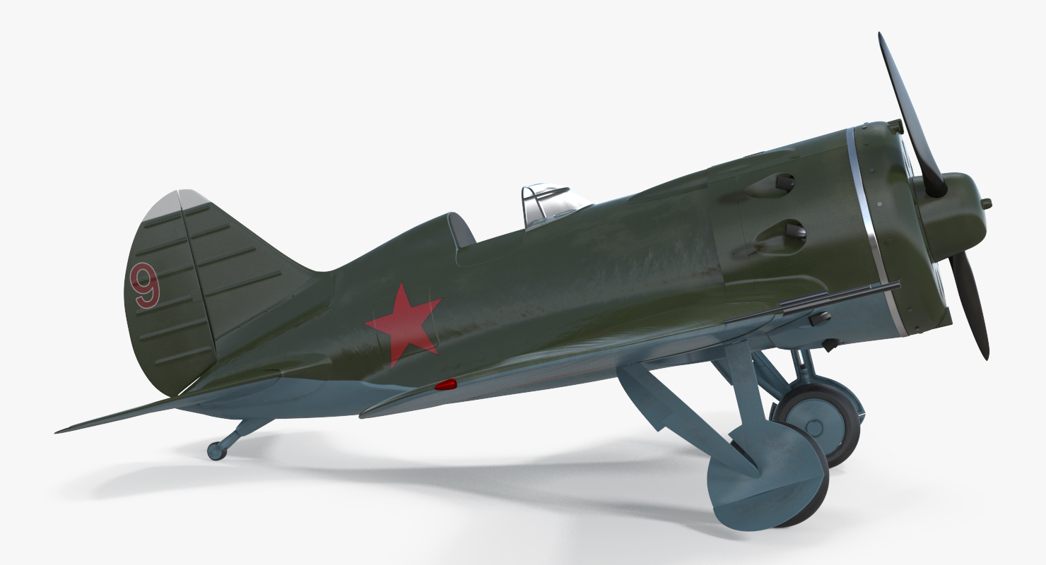 3D Soviet WWII Fighter Aircraft Polikarpov I 16 Rigged