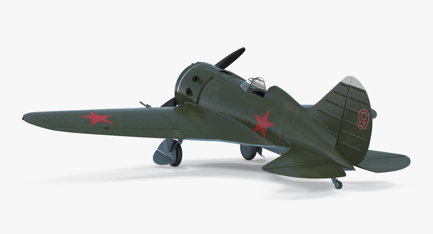 3D Soviet WWII Fighter Aircraft Polikarpov I 16 Rigged