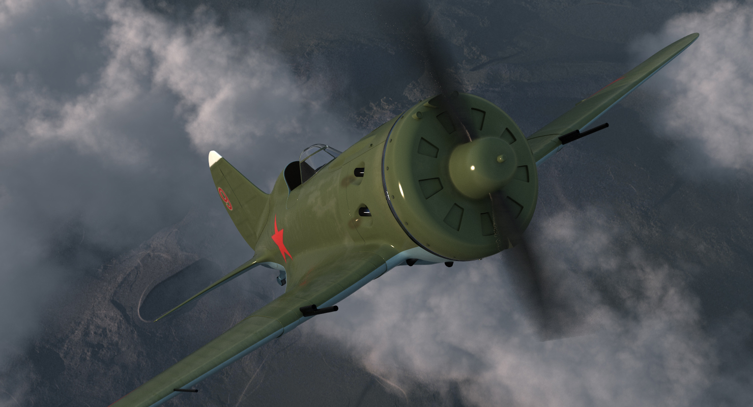 3D Soviet WWII Fighter Aircraft Polikarpov I 16 Rigged