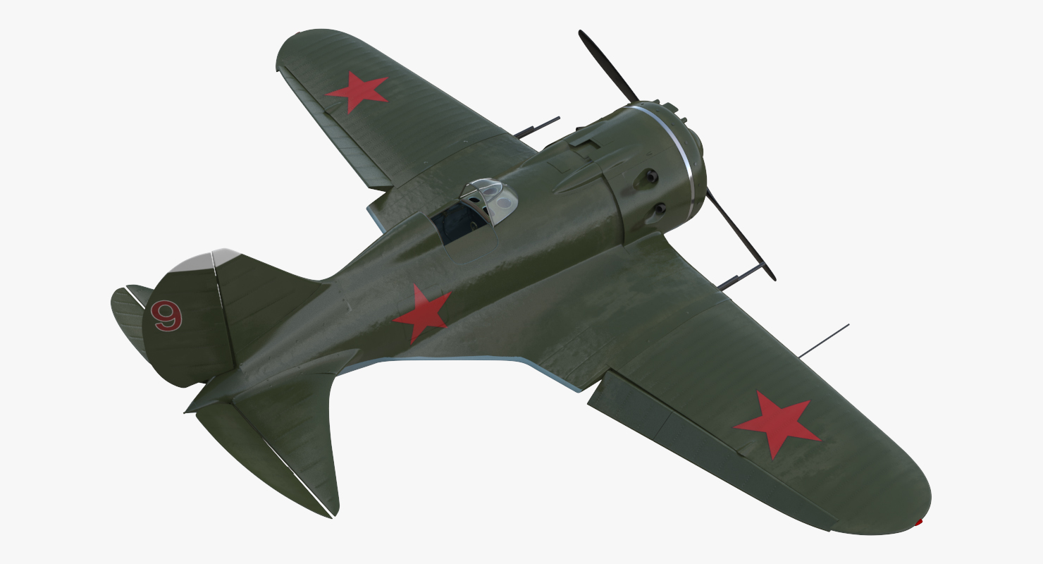 3D Soviet WWII Fighter Aircraft Polikarpov I 16 Rigged