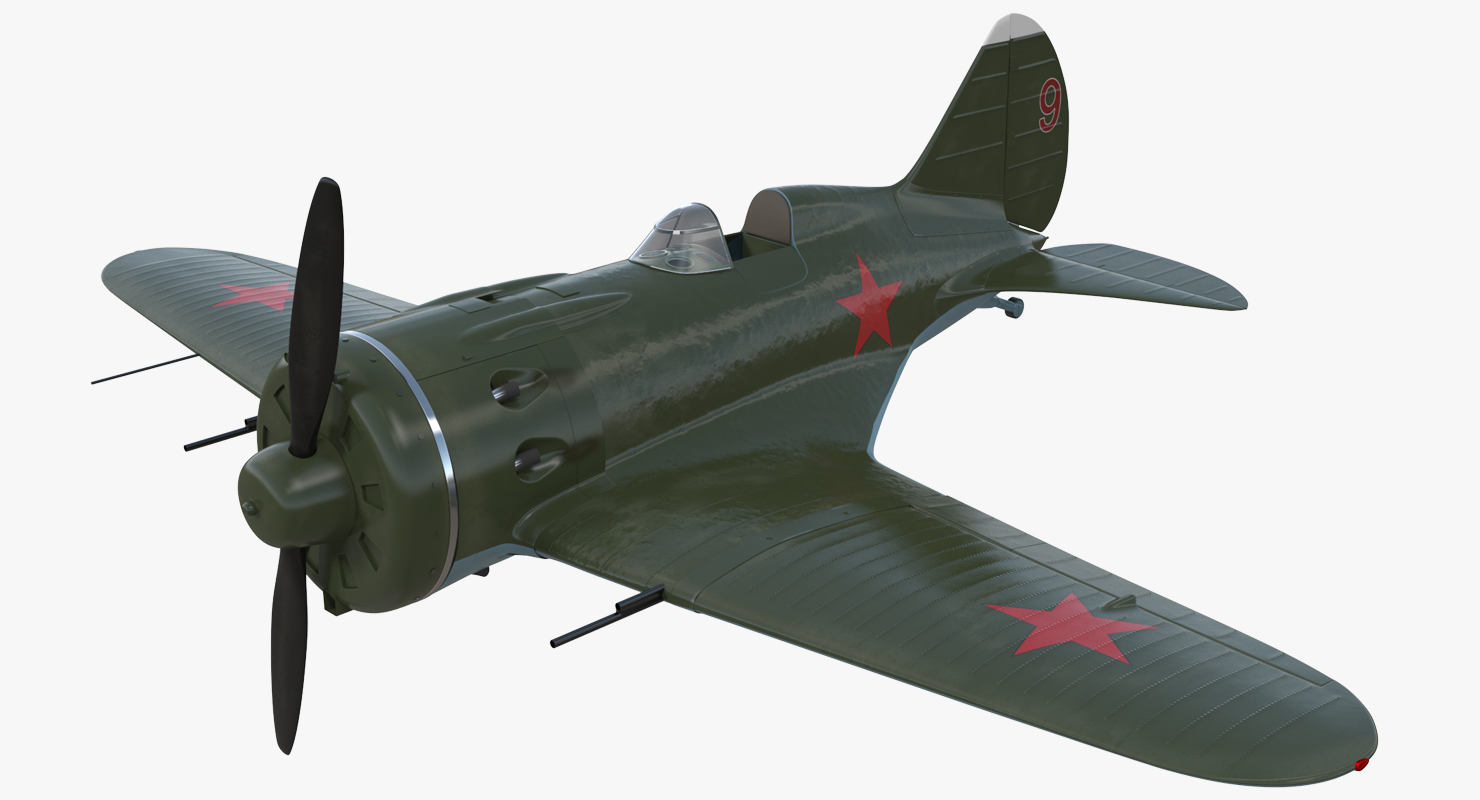 3D Soviet WWII Fighter Aircraft Polikarpov I 16 Rigged