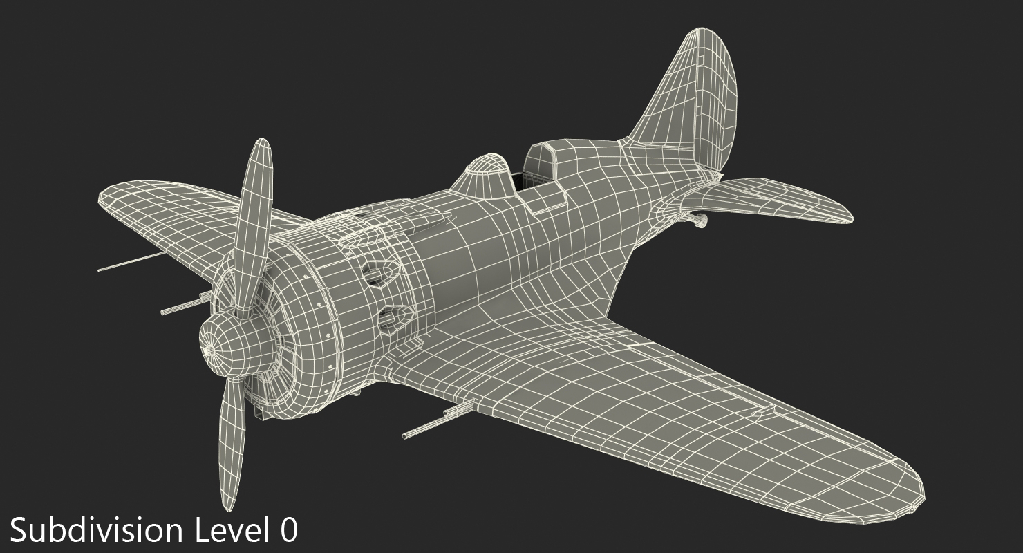 3D Soviet WWII Fighter Aircraft Polikarpov I 16 Rigged