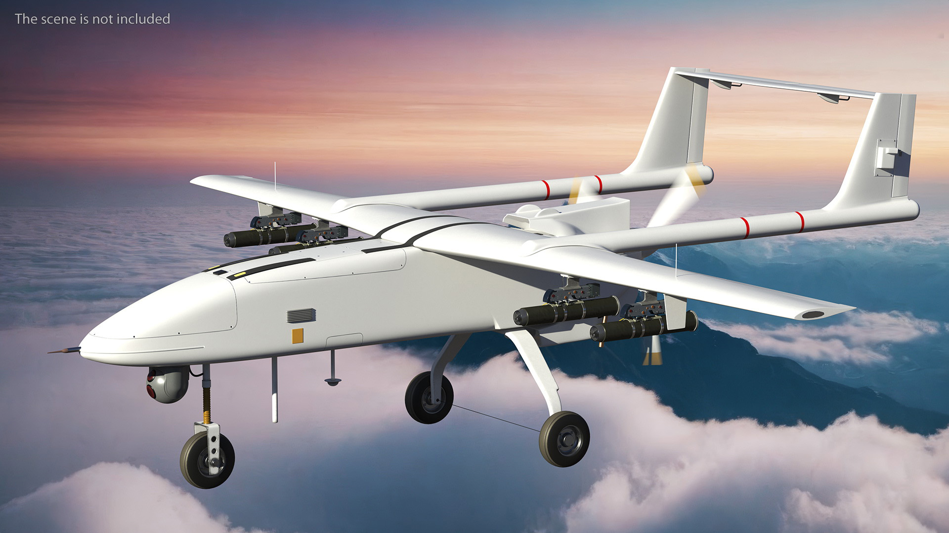 3D Unmarked White Surveillance Drone model