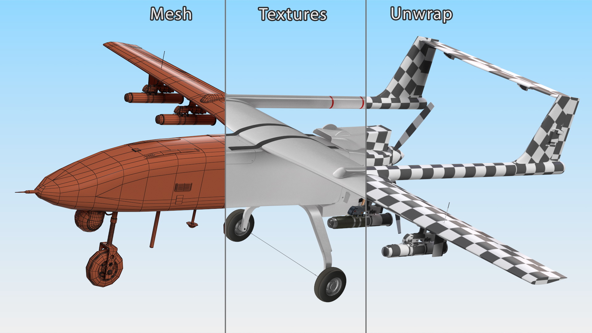 3D Unmarked White Surveillance Drone model