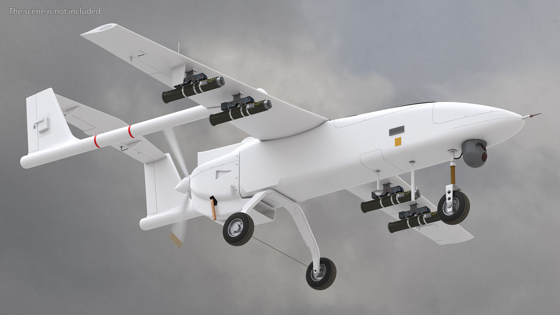 3D Unmarked White Surveillance Drone model