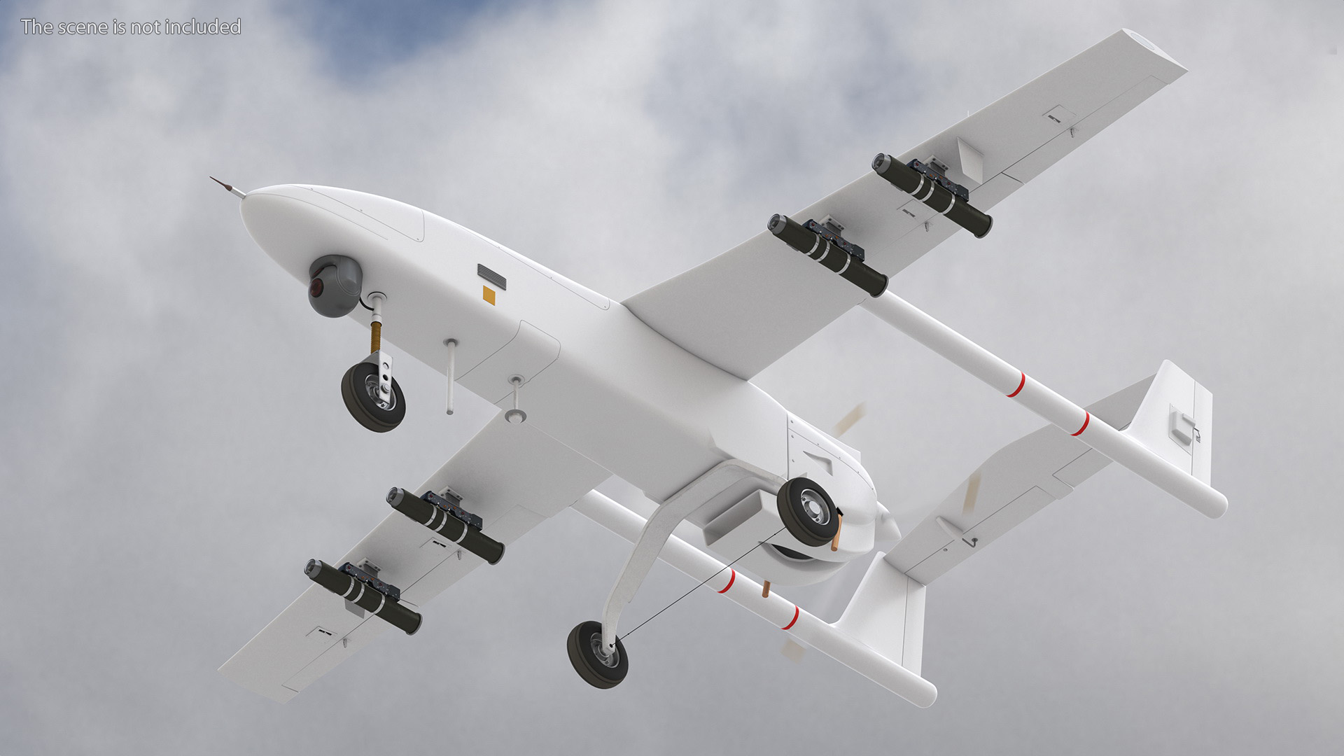 3D Unmarked White Surveillance Drone model