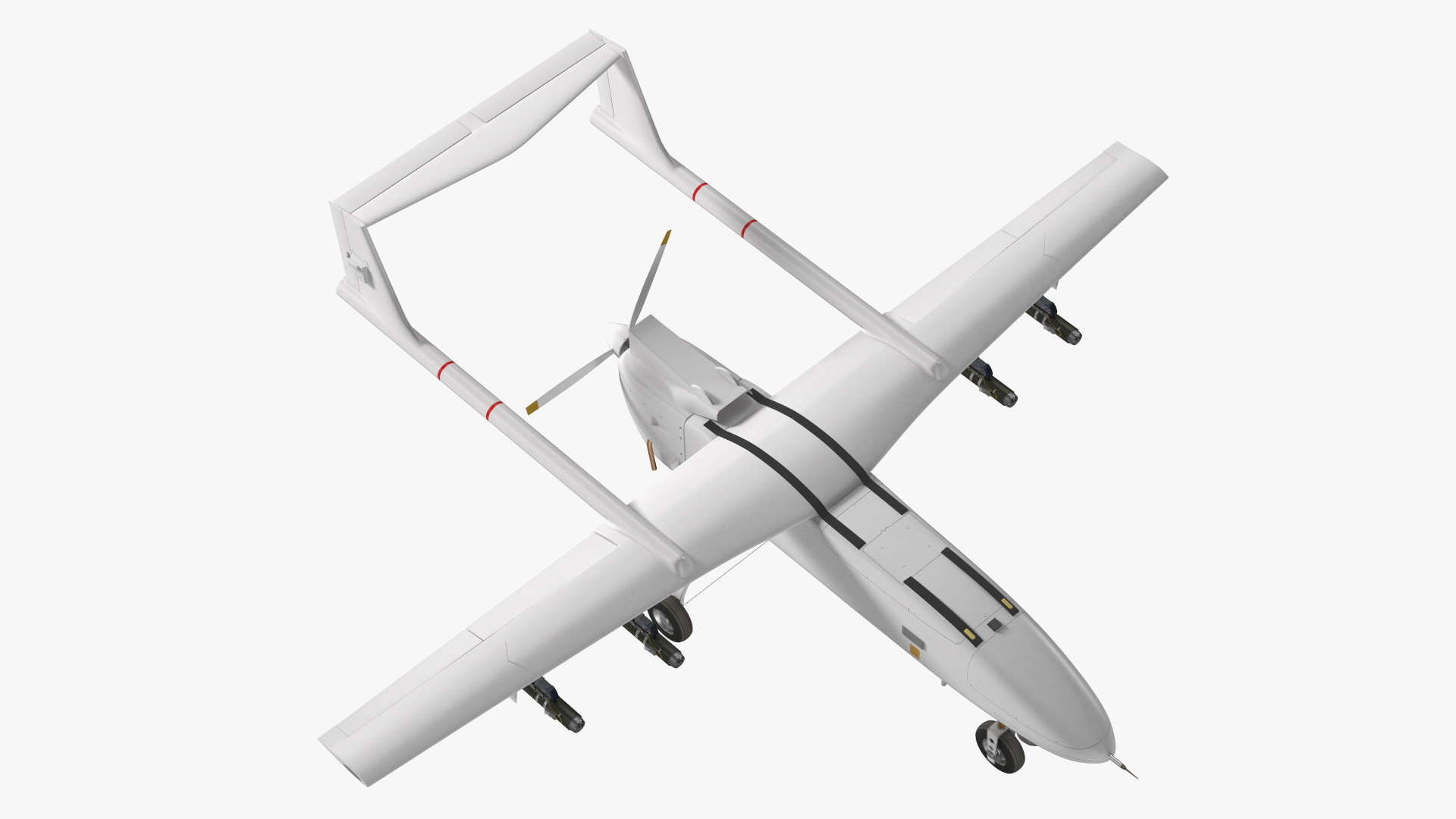 3D Unmarked White Surveillance Drone model