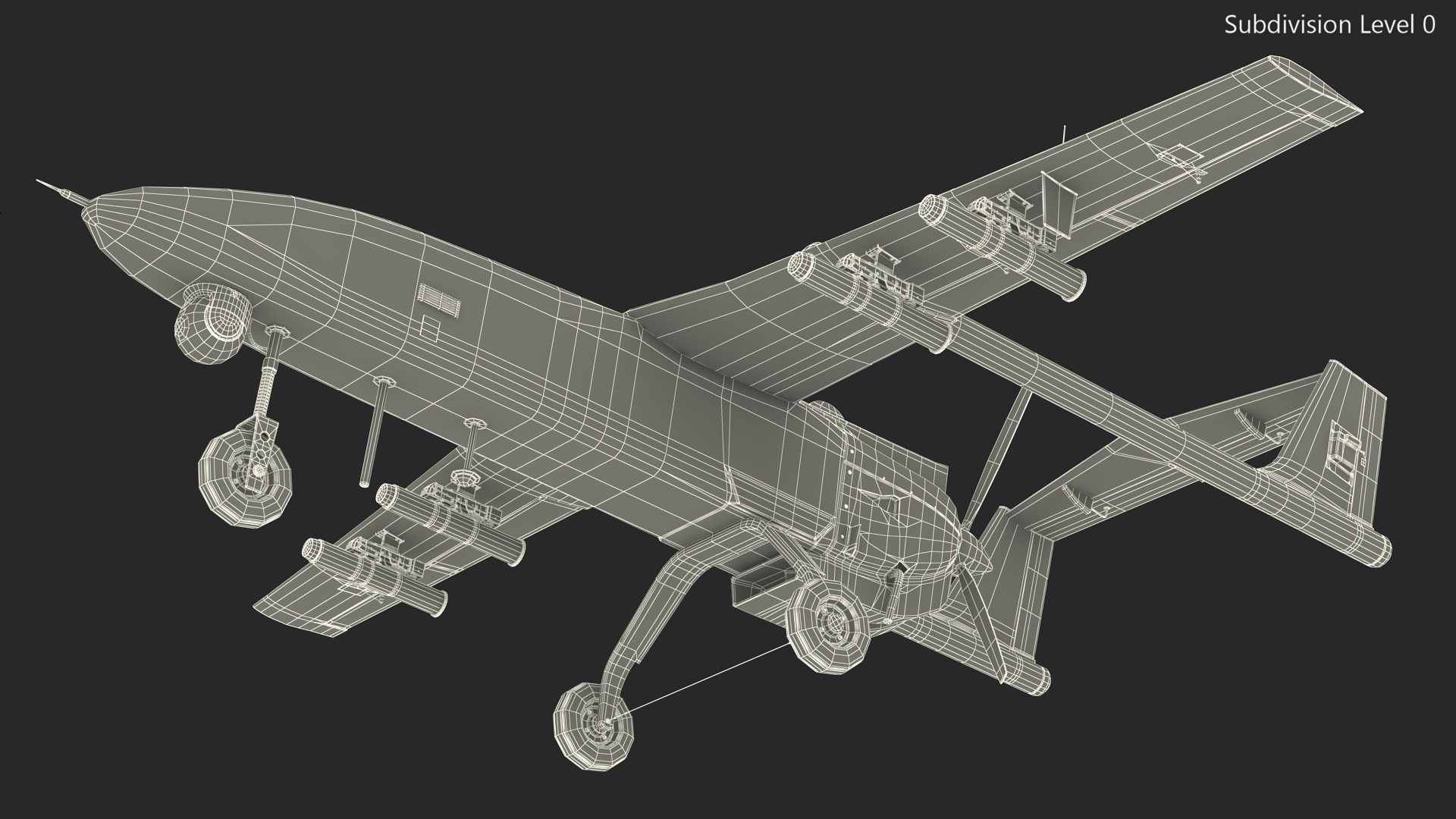 3D Unmarked White Surveillance Drone model