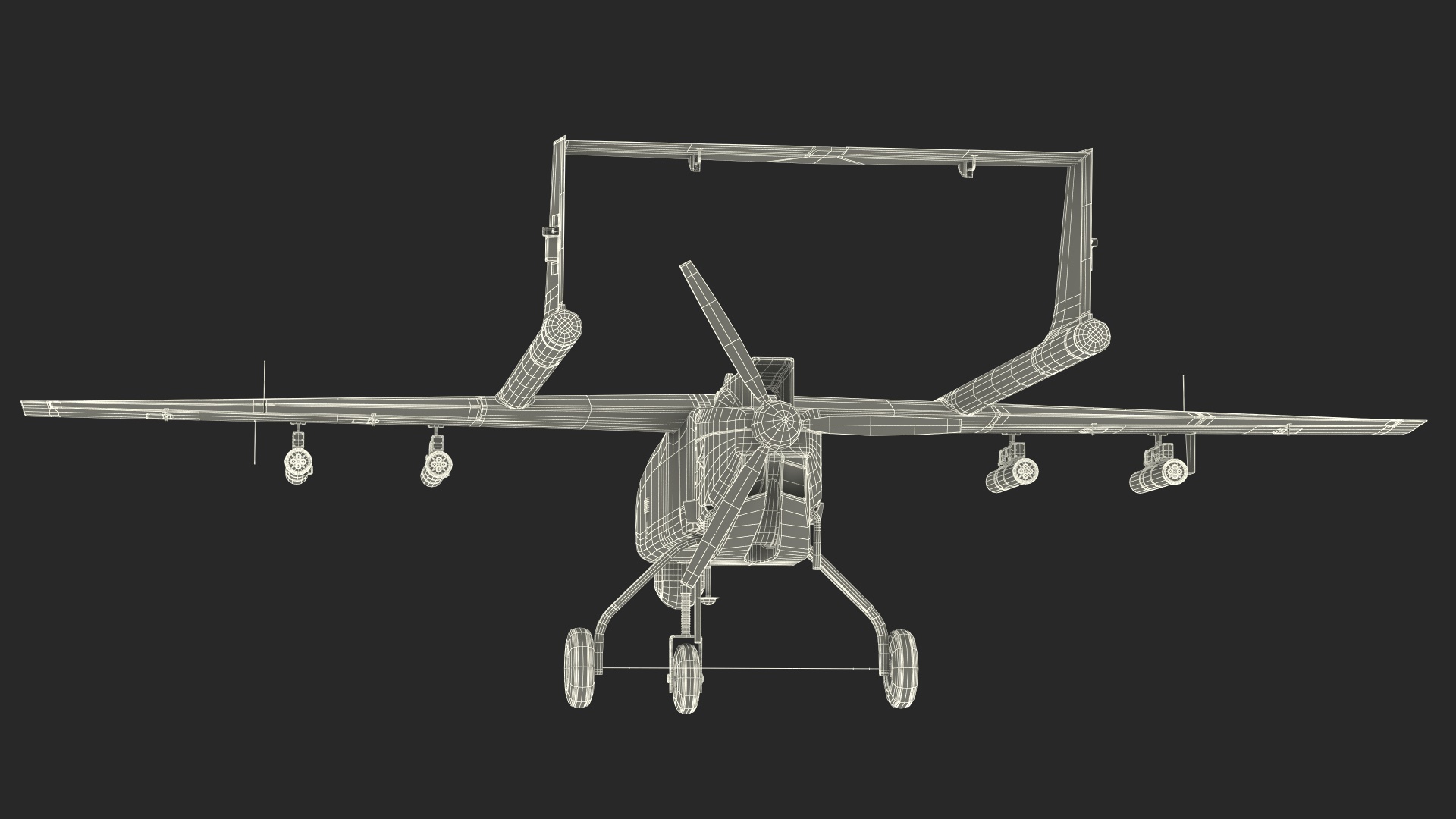3D Unmarked White Surveillance Drone model