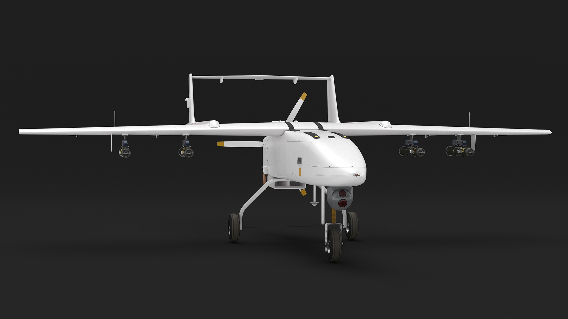 3D Unmarked White Surveillance Drone model
