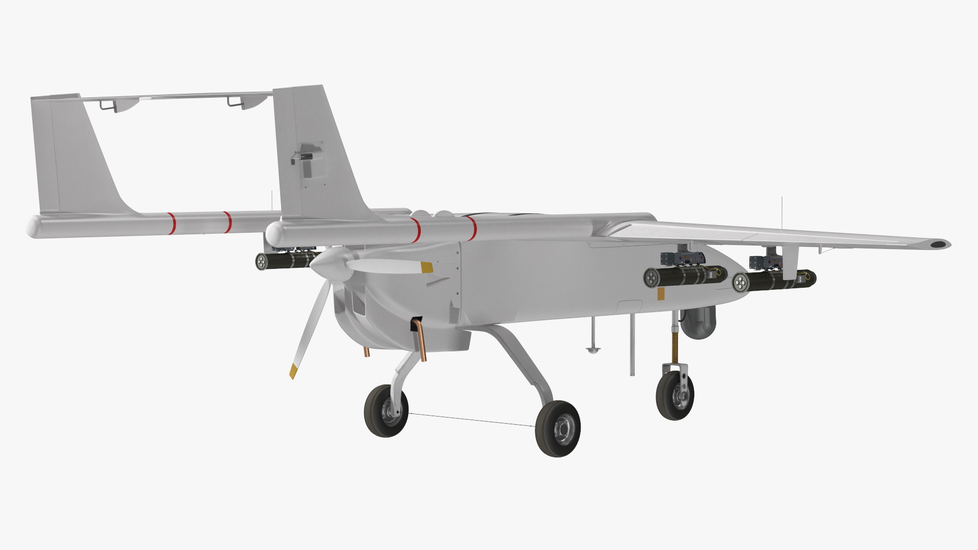 3D Unmarked White Surveillance Drone model