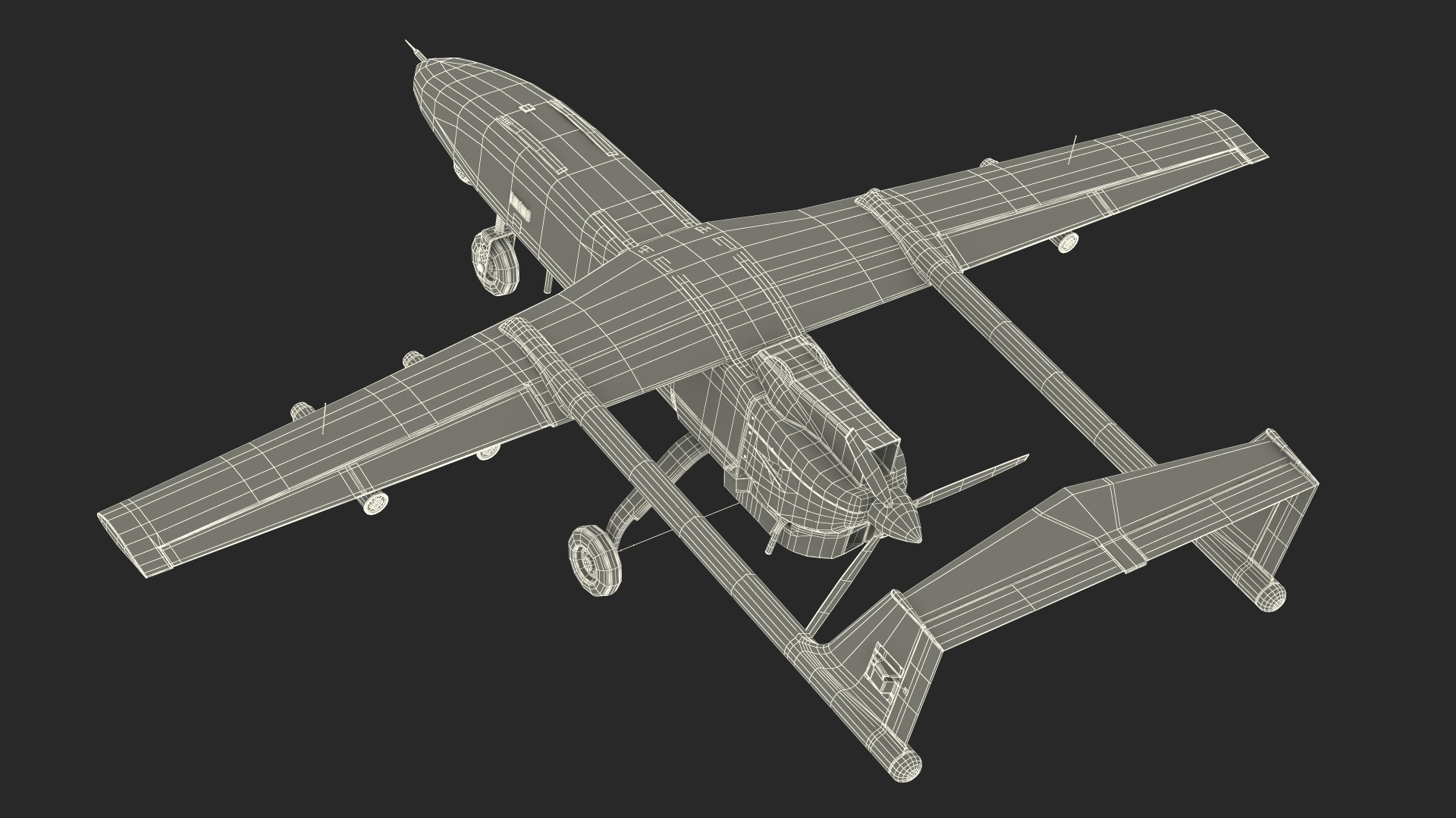 3D Unmarked White Surveillance Drone model