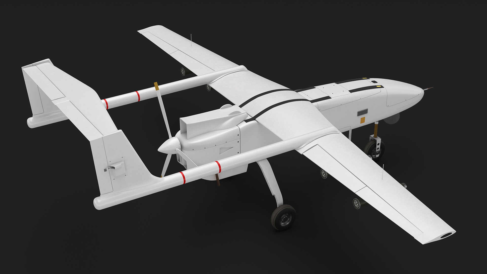 3D Unmarked White Surveillance Drone model