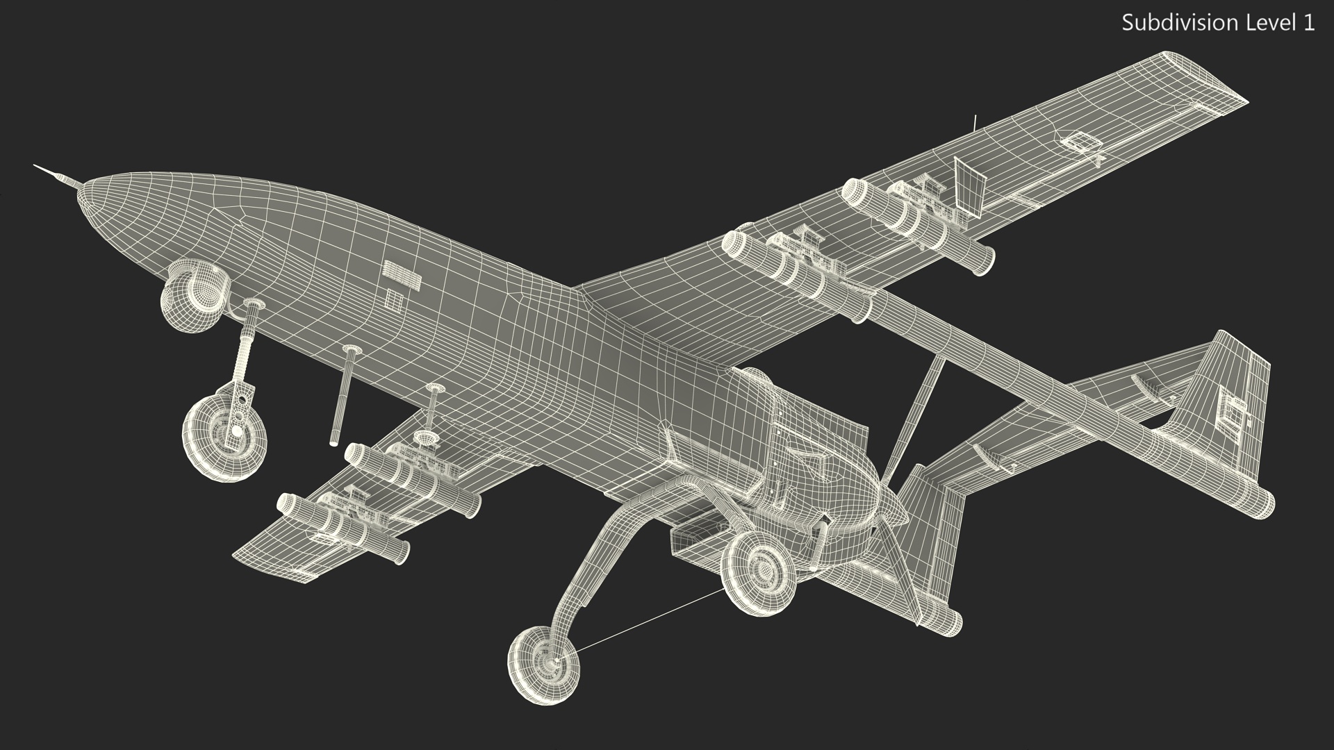 3D Unmarked White Surveillance Drone model