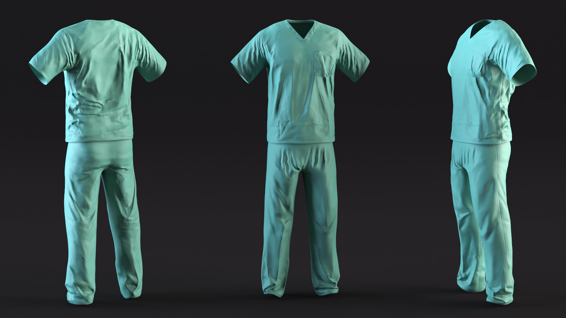 3D model Surgeon Dress Pants and Shirt Scrub