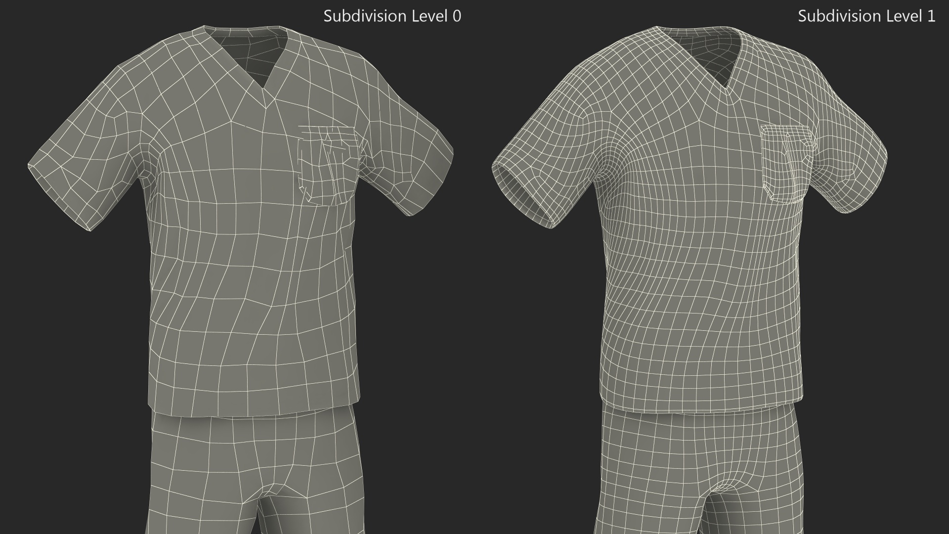 3D model Surgeon Dress Pants and Shirt Scrub