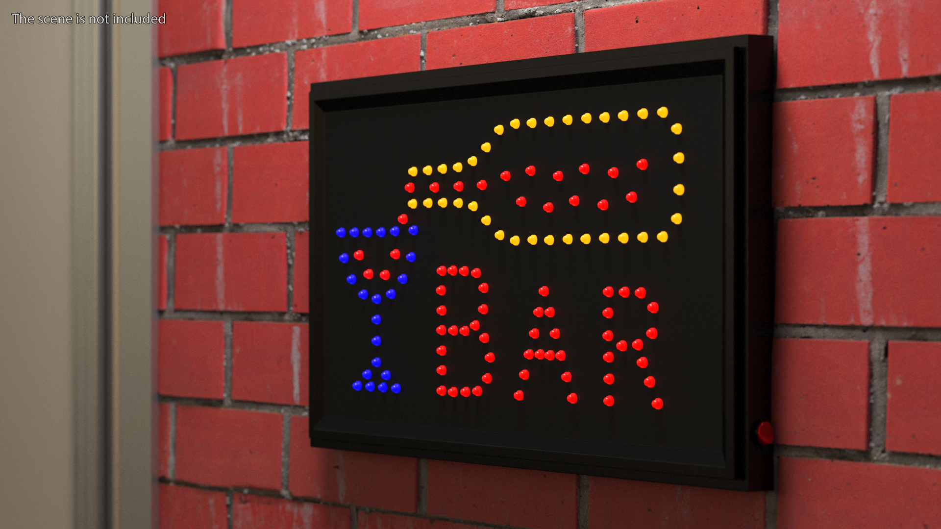 3D model Bar Neon LED Light ON Business Sign