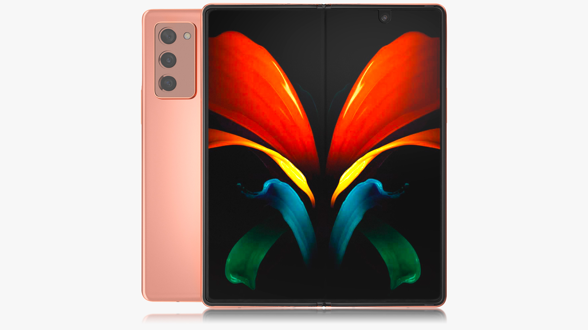 3D Samsung Z Fold 2 Bronze model