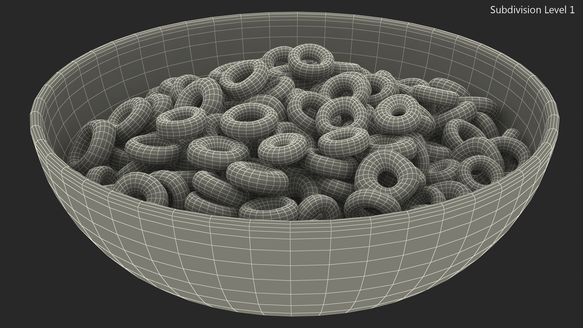 3D Oats Cereals Rings Breakfast model