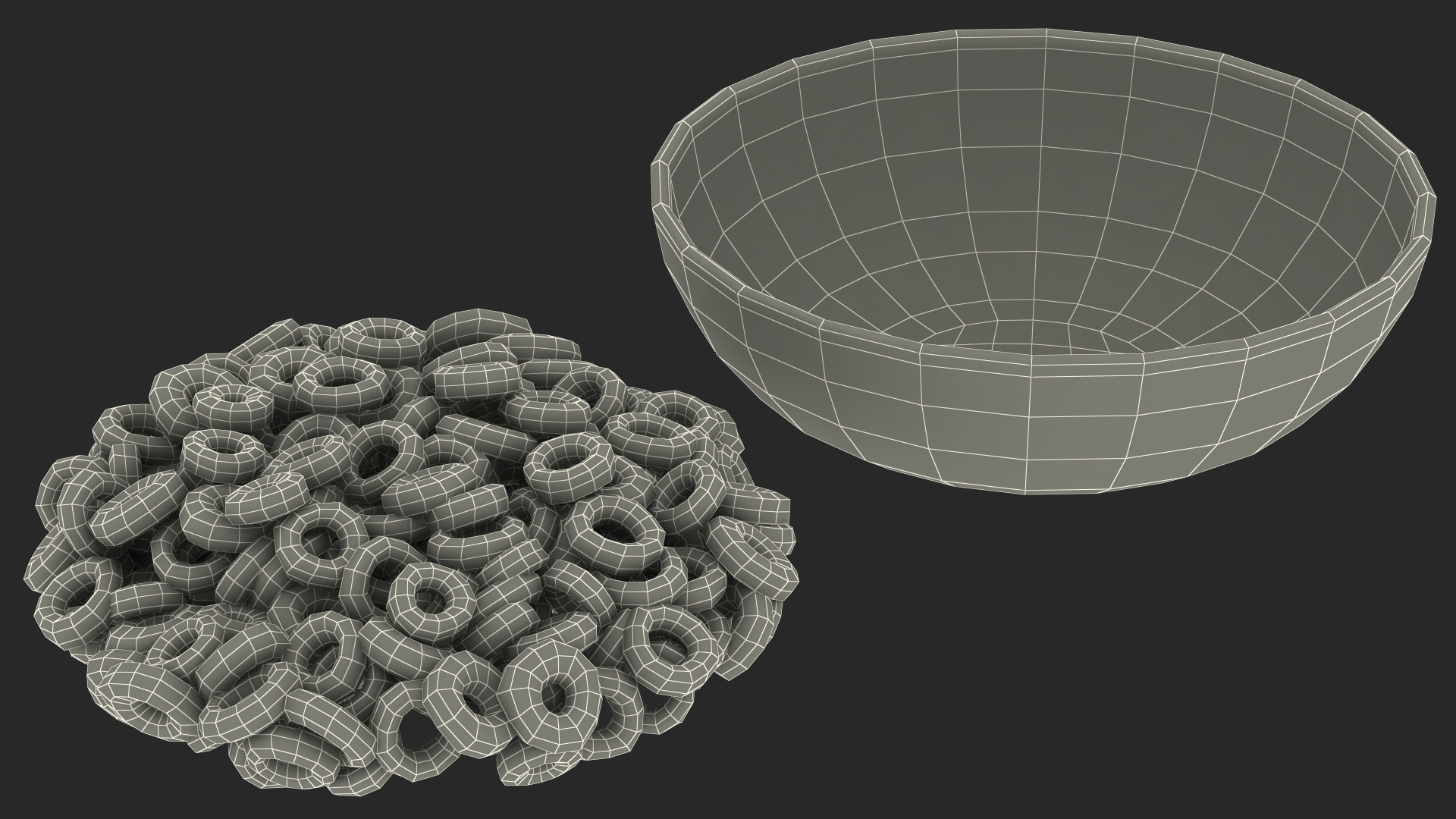 3D Oats Cereals Rings Breakfast model