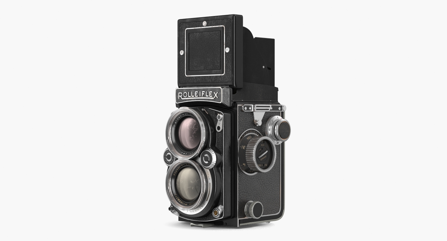 Vintage TLR Rolleiflex Film Camera 3D model