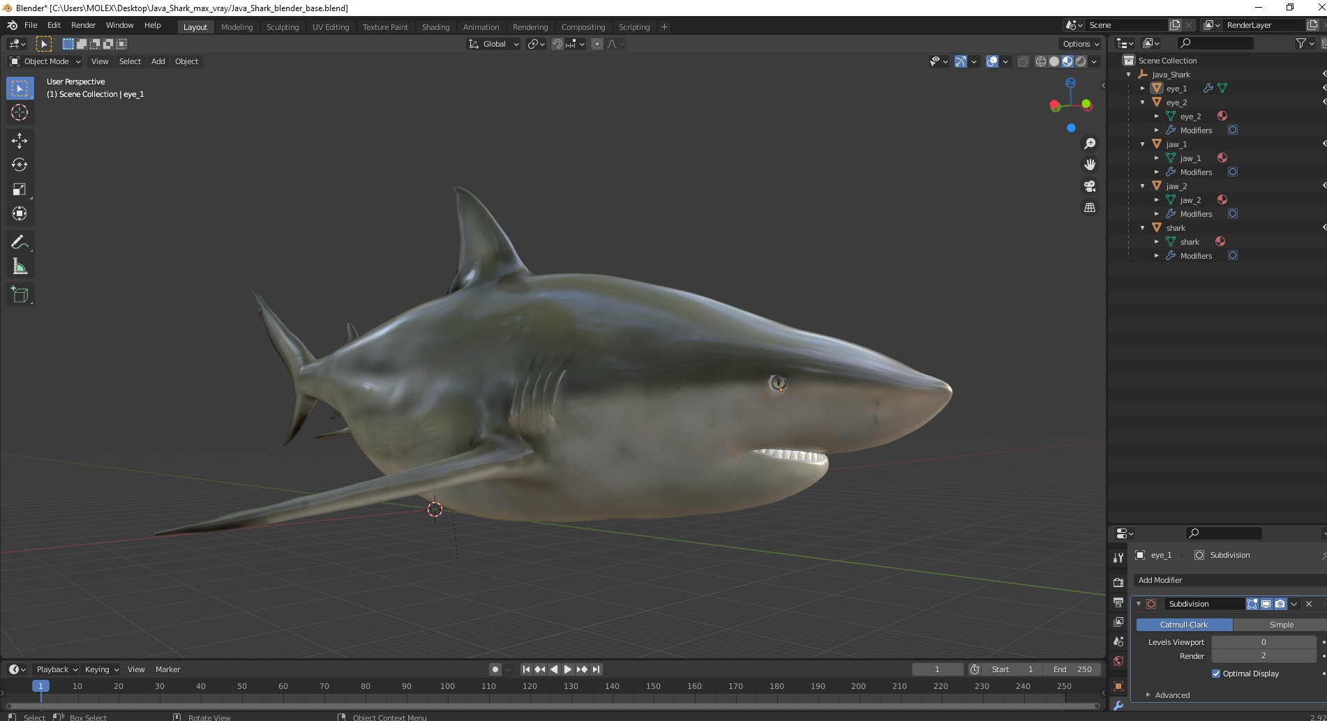 3D model Java Shark