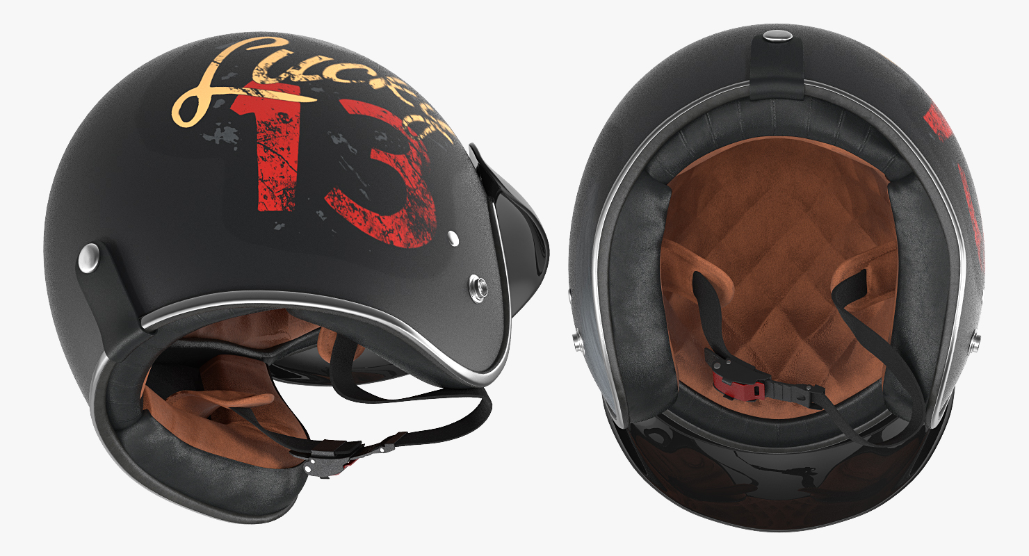 Vintage Motorcycle Helmet Lucky 13 3D model