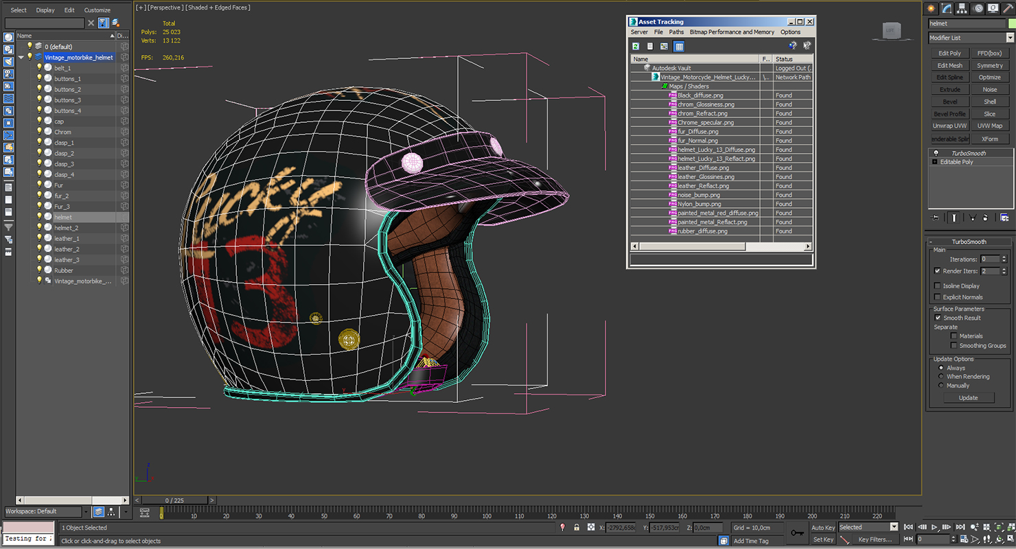 Vintage Motorcycle Helmet Lucky 13 3D model