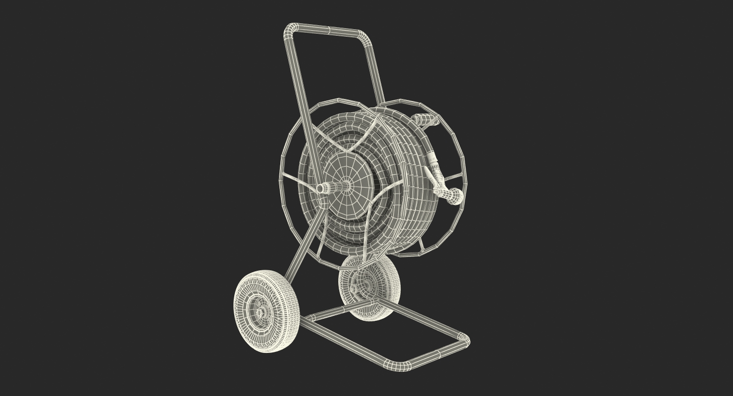 Garden Reel Cart Trolley with Hose 3D model