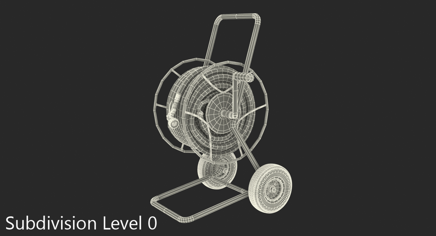 Garden Reel Cart Trolley with Hose 3D model