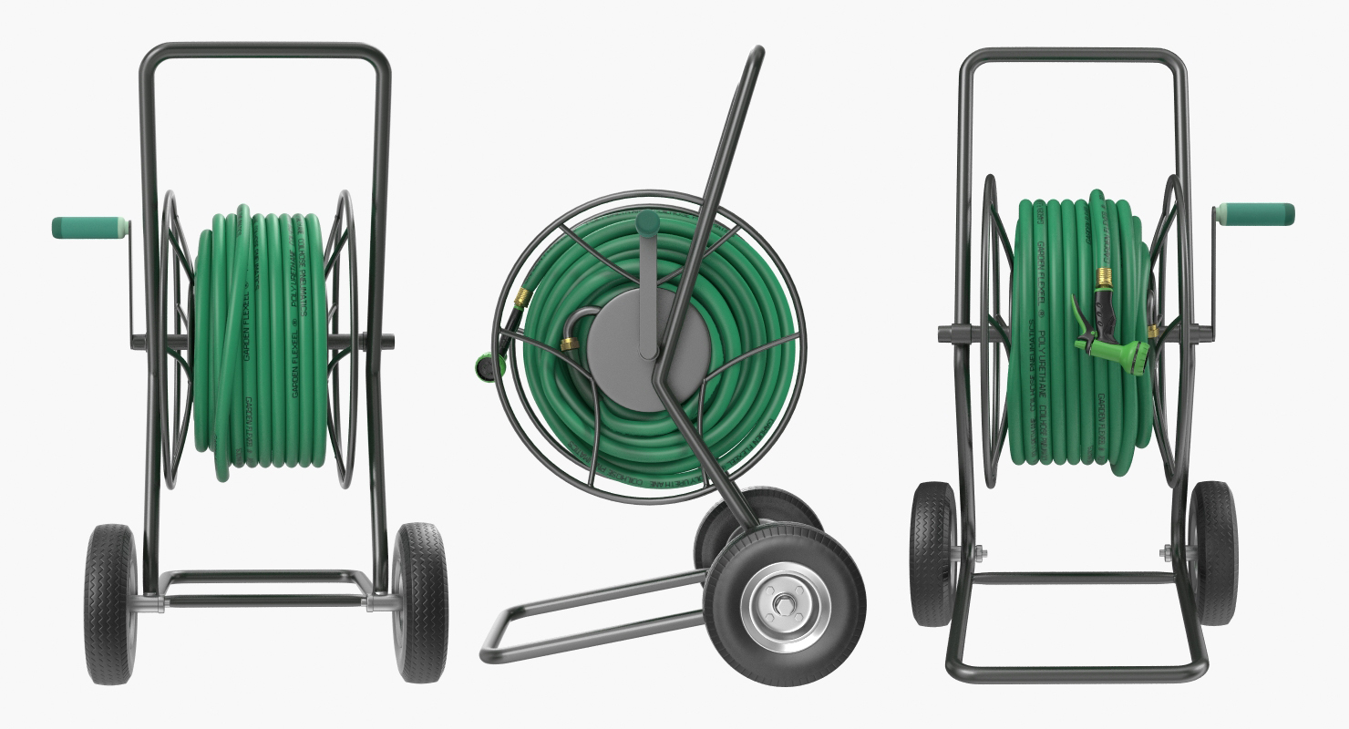 Garden Reel Cart Trolley with Hose 3D model