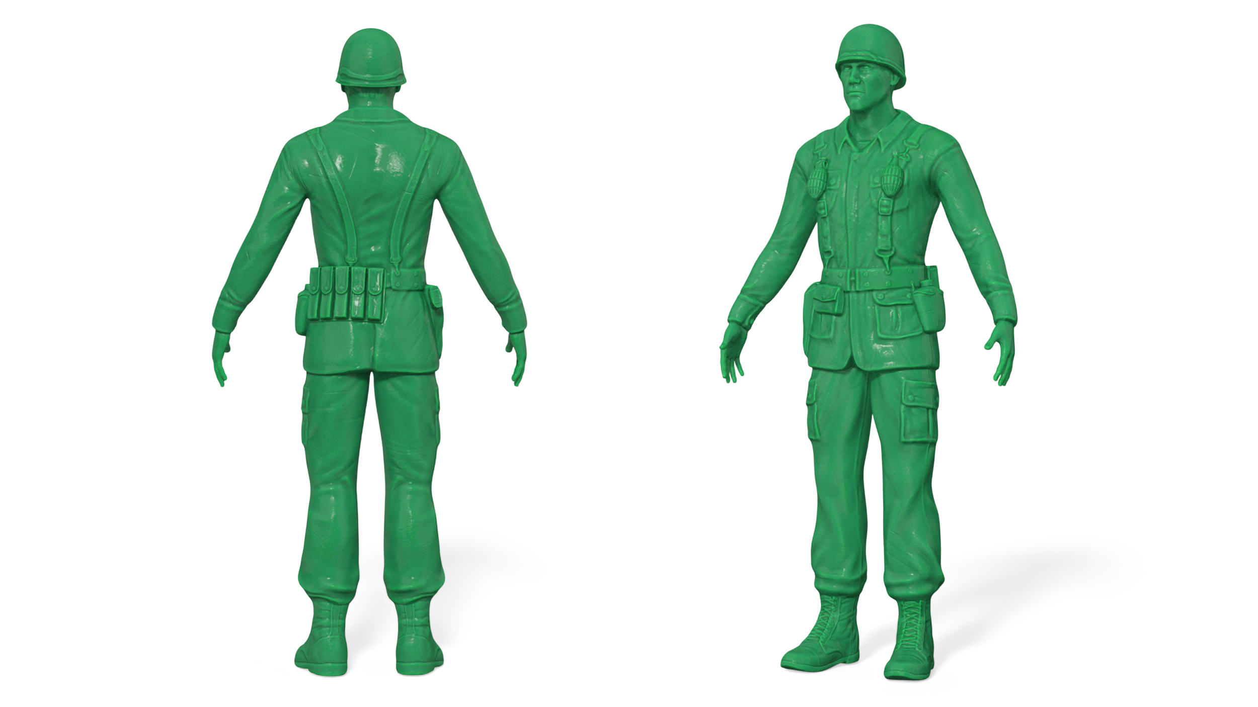 Green Toy Soldier Rigged 3D model